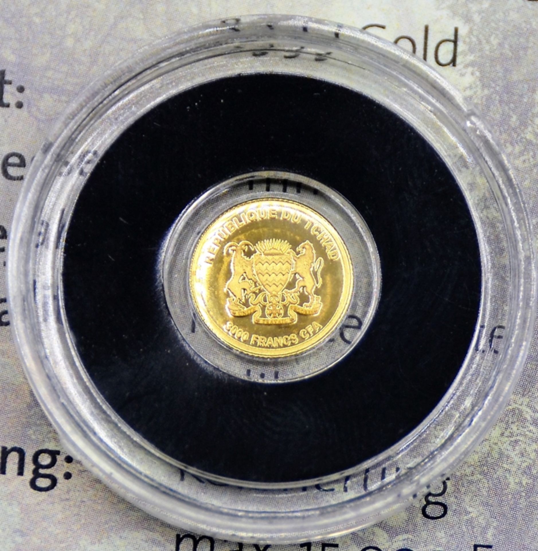 3000 Francs CFA 2017 Tropische Zone Goldmünze 0,5 g 999 Feingold Ø 11 mm, Polierte Platte - Bild 2 aus 2