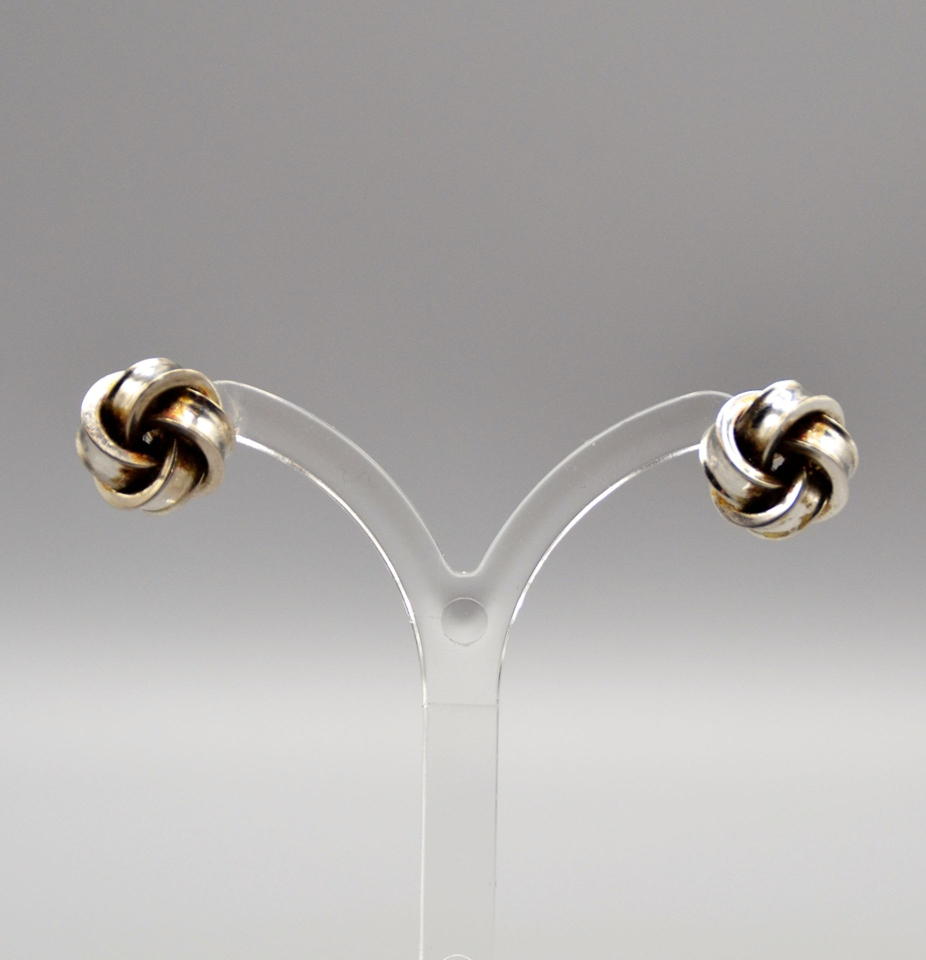 Knoten Ohrstecker 585 Weißgold, Ø ca. 12,6 mm, 4,5 g