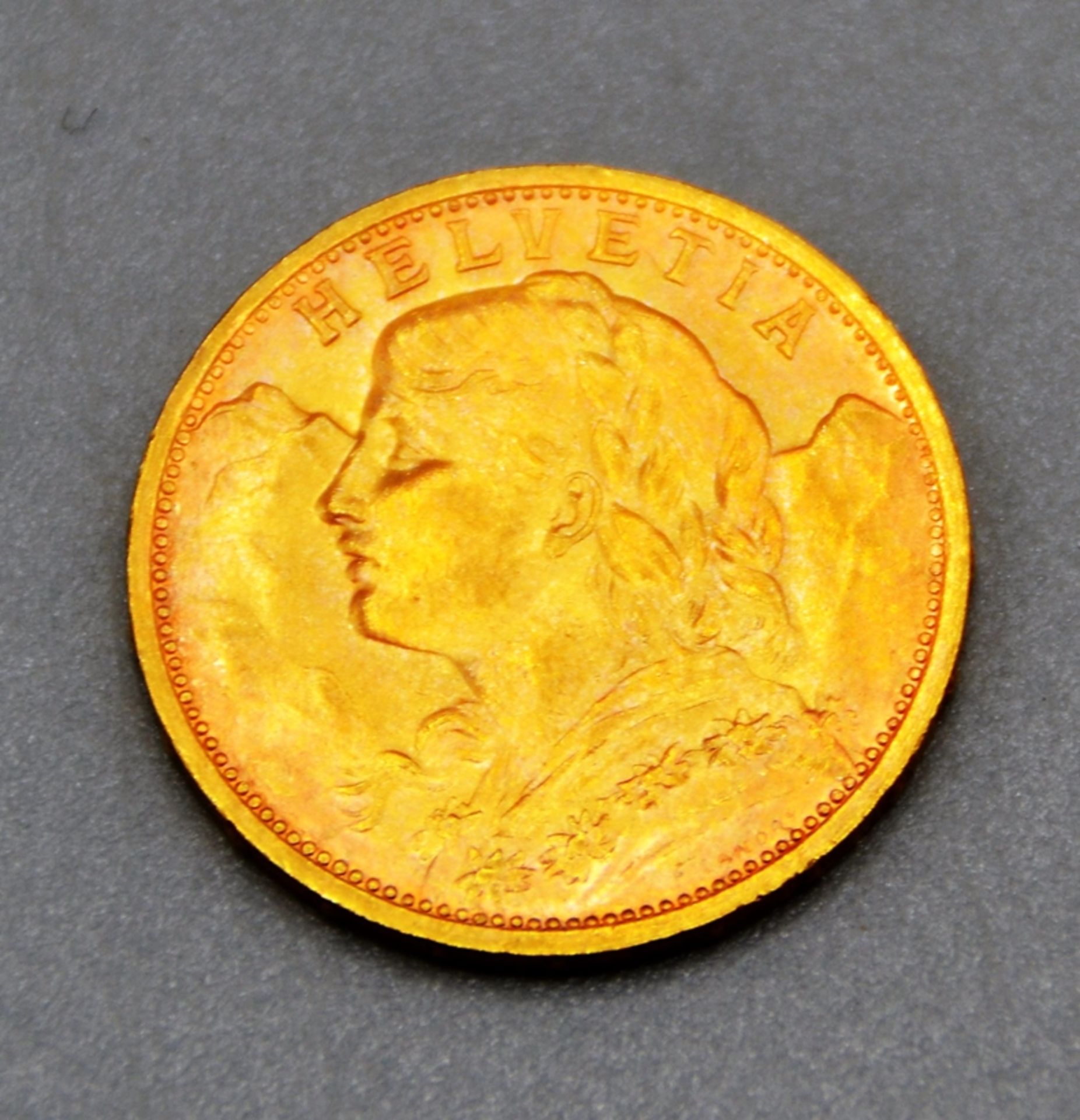 20 Vreneli 1927 E Schweiz Goldmünze 900er Gold, mit Zertifikat