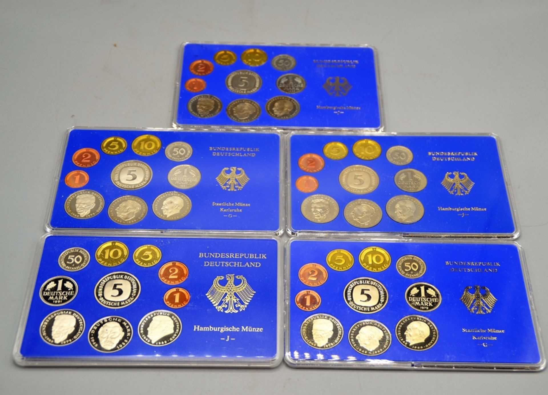 Münzsammlung Kursmünzensätze DM BRD 13 Sätze, darunter 1977 G, 1978 G, 1978 J, 1978 D, 1978 F, 1979 - Bild 4 aus 4