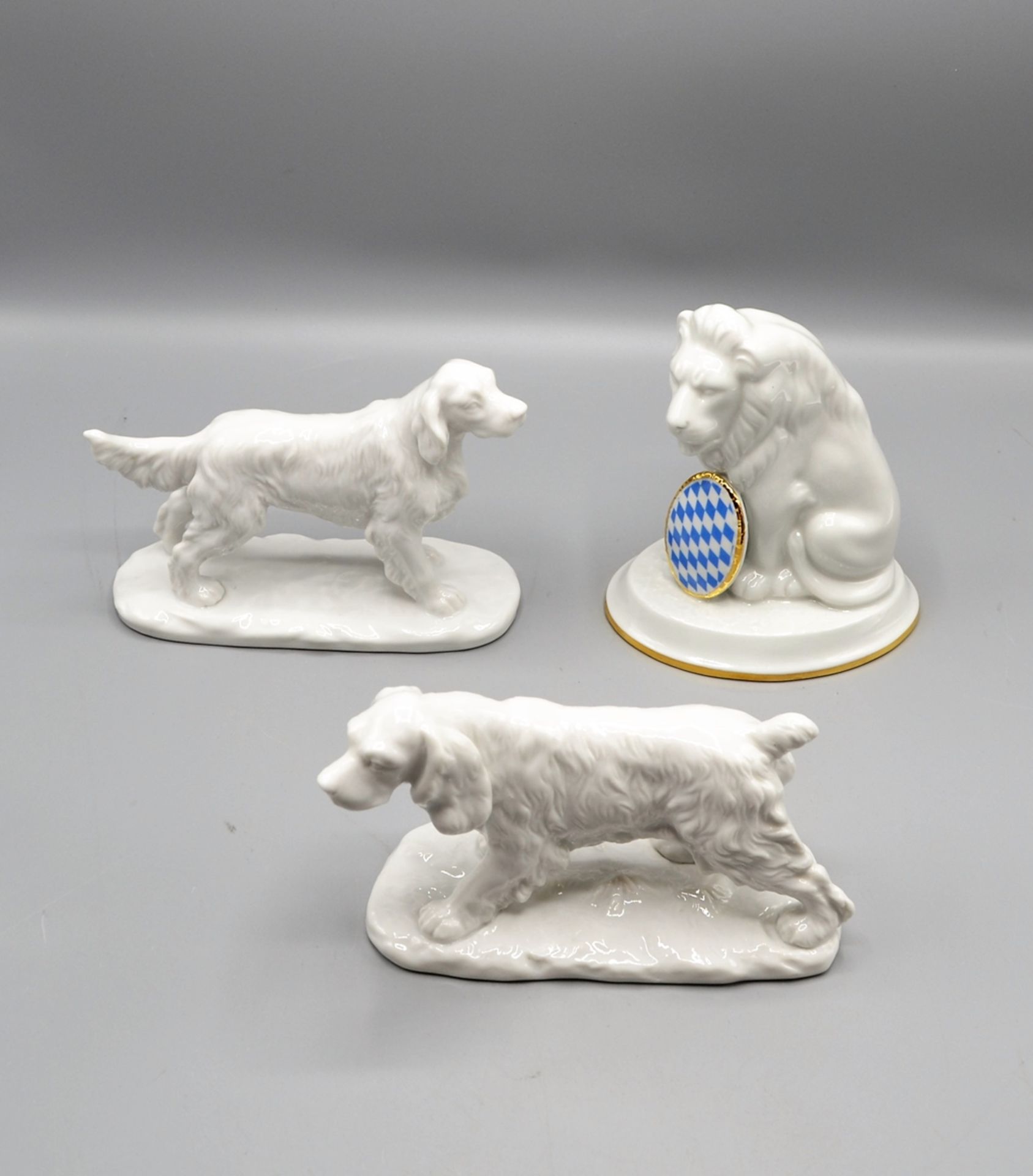 Porzellanfiguren Hunde Pferde Elefant Löwe Papagei etc. 10 St. - Image 3 of 4