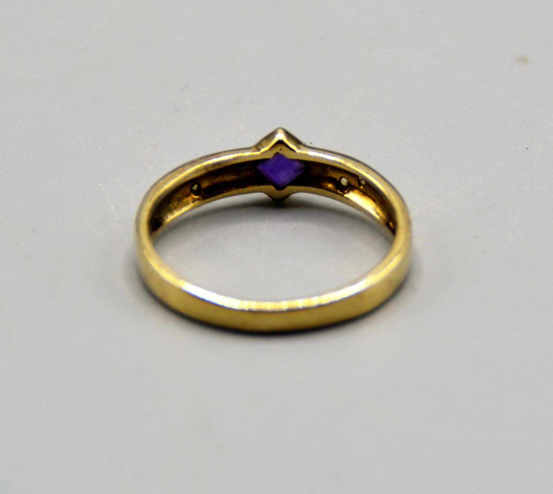 Amethyst Damenring 333 Gold, Ø 18,5 mm, 2,4 g - Bild 3 aus 3