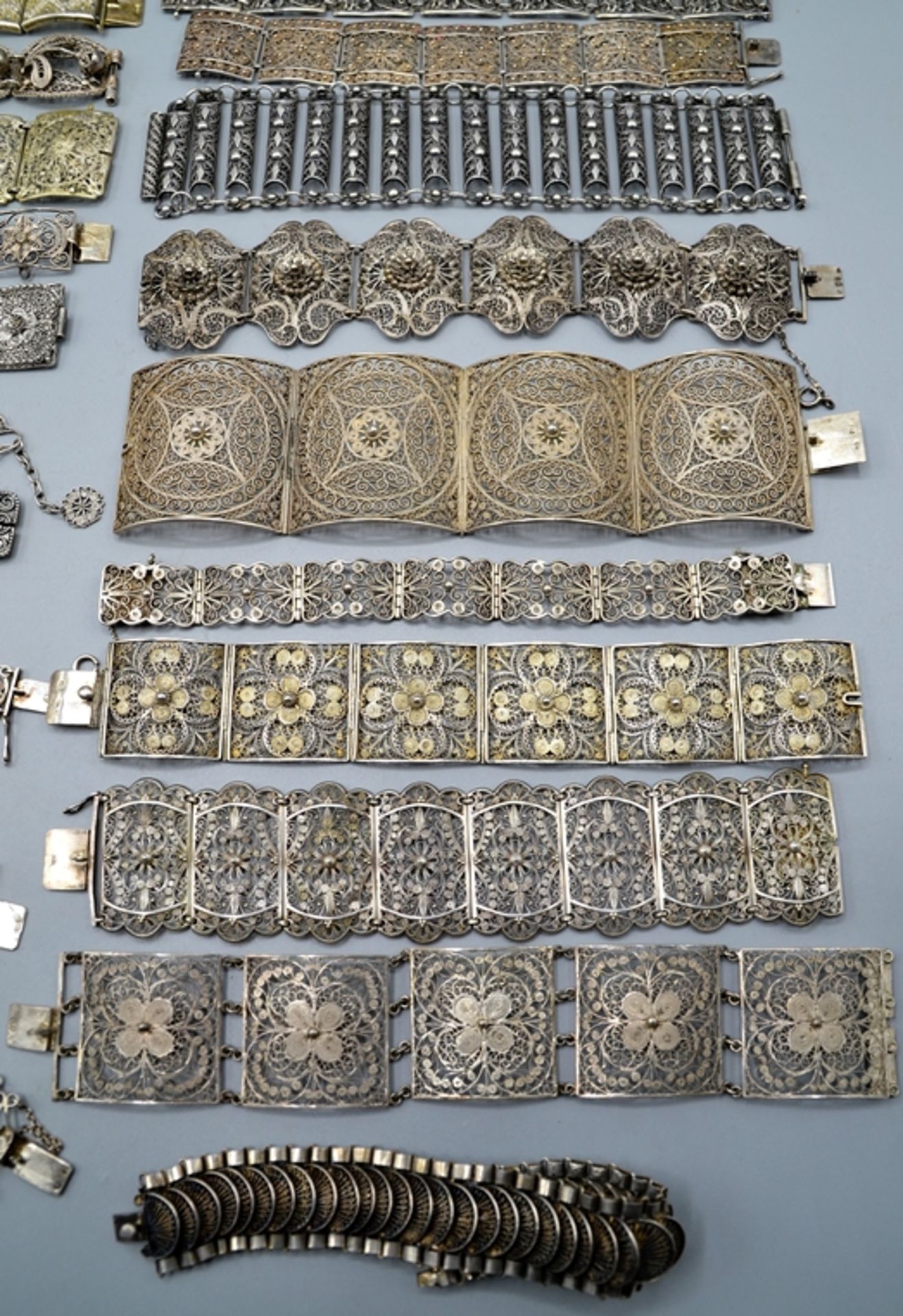 Armbänder filigran Silberdraht Silberschmuck Trachtenschmuck überw. Silber ca. 29 St., der große Te - Bild 4 aus 5