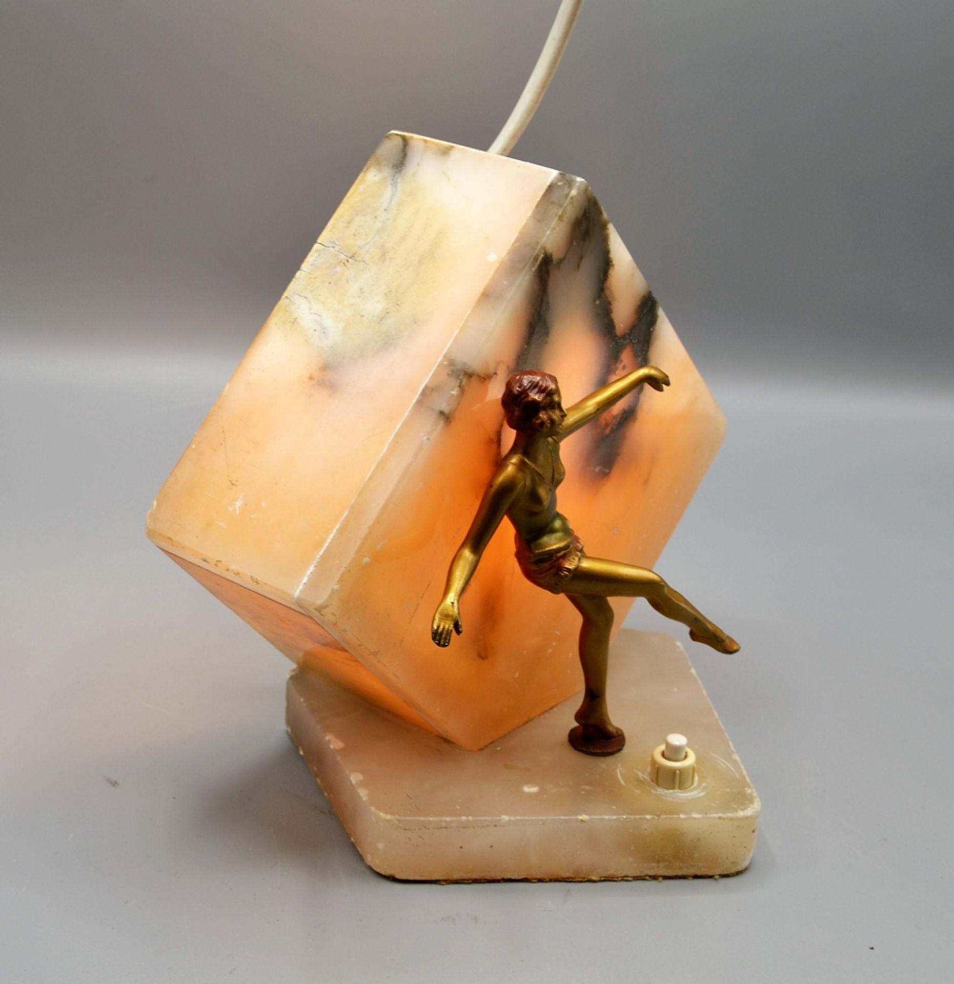 Art Deko Lampe mit Tänzerin ca. 19 cm, Elektrik ungeprüft - Image 2 of 4