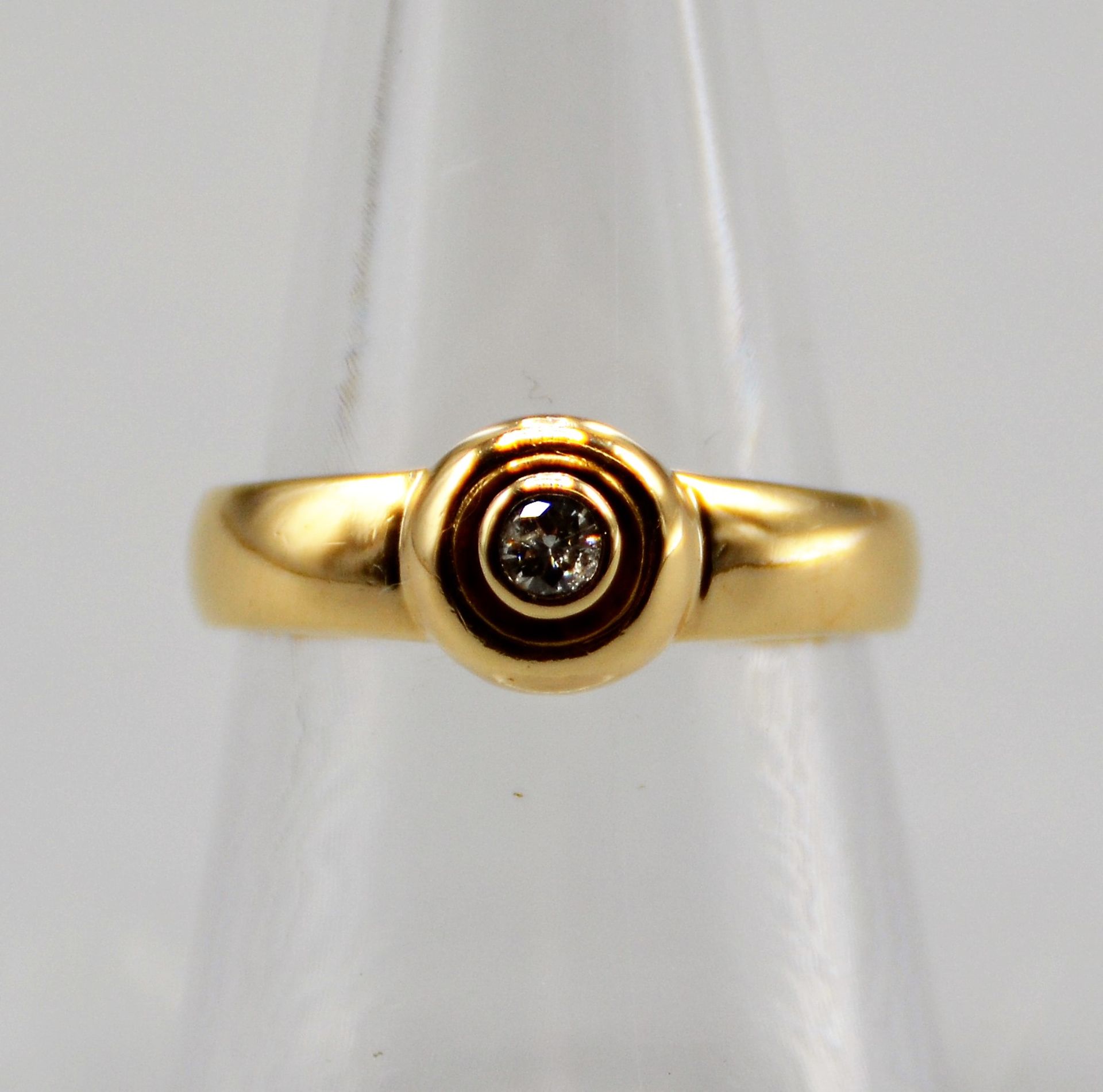 Brillantring Damenring 585 Gold, Brillant ca. 0,1 ct., Ring Ø 17,5 mm, 3,2 g