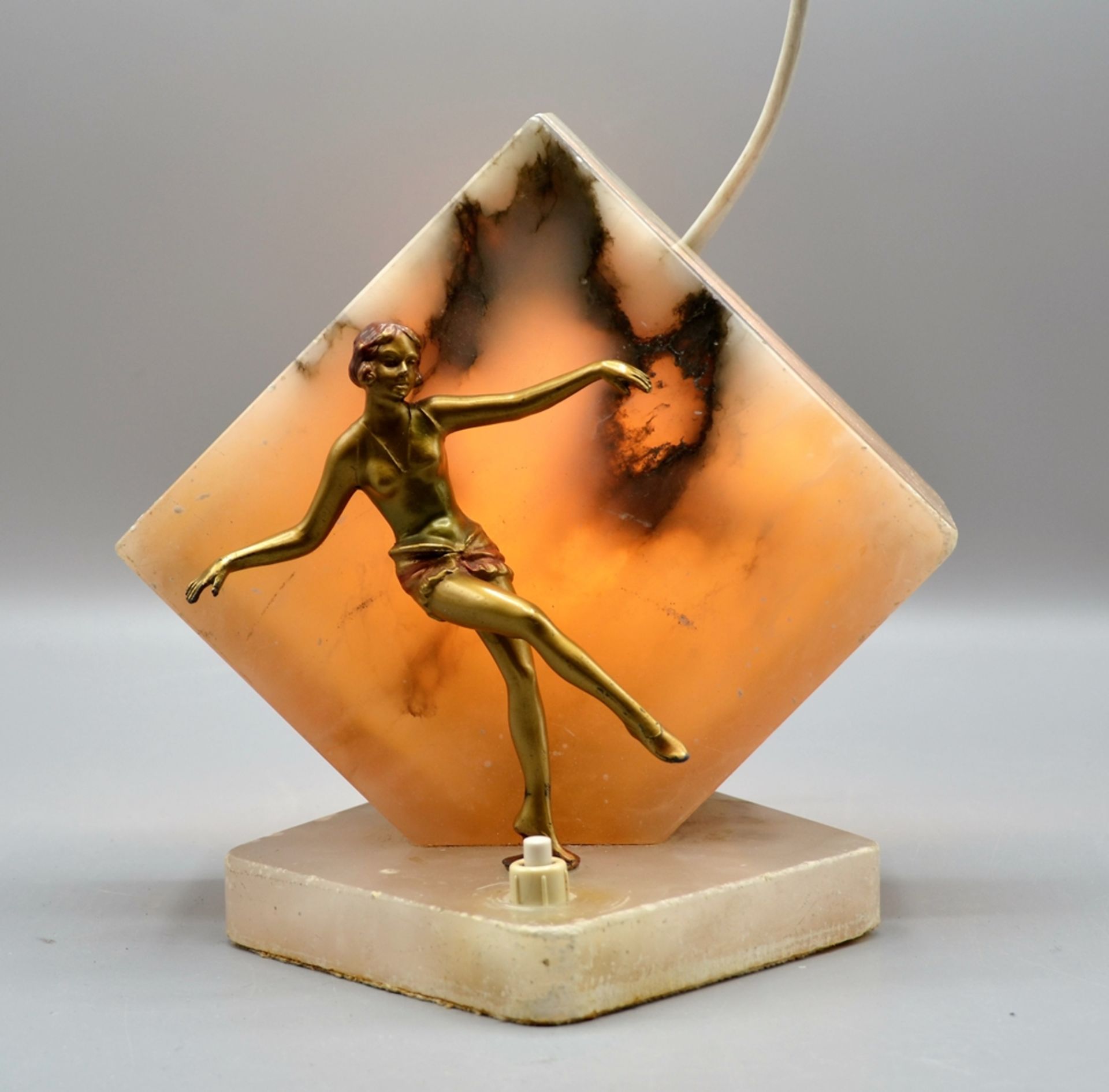 Art Deko Lampe mit Tänzerin ca. 19 cm, Elektrik ungeprüft