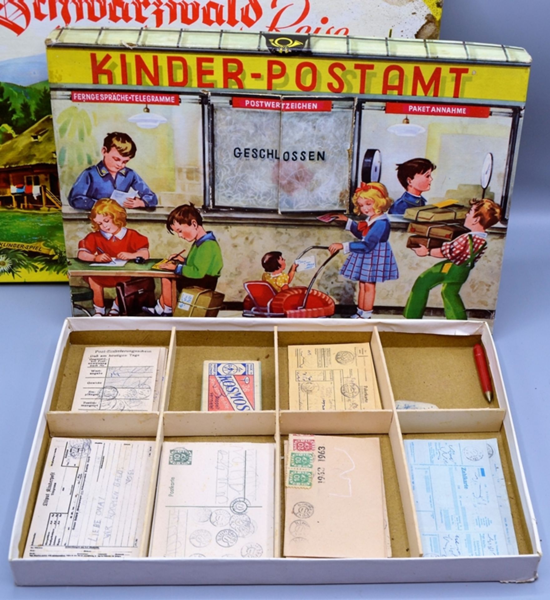 Würfelpuzzle Bilder Kubus alte Spiele Konvolut 4-teilig, darunter Kinder Postamt Abel-Klinger Spiel - Image 3 of 4