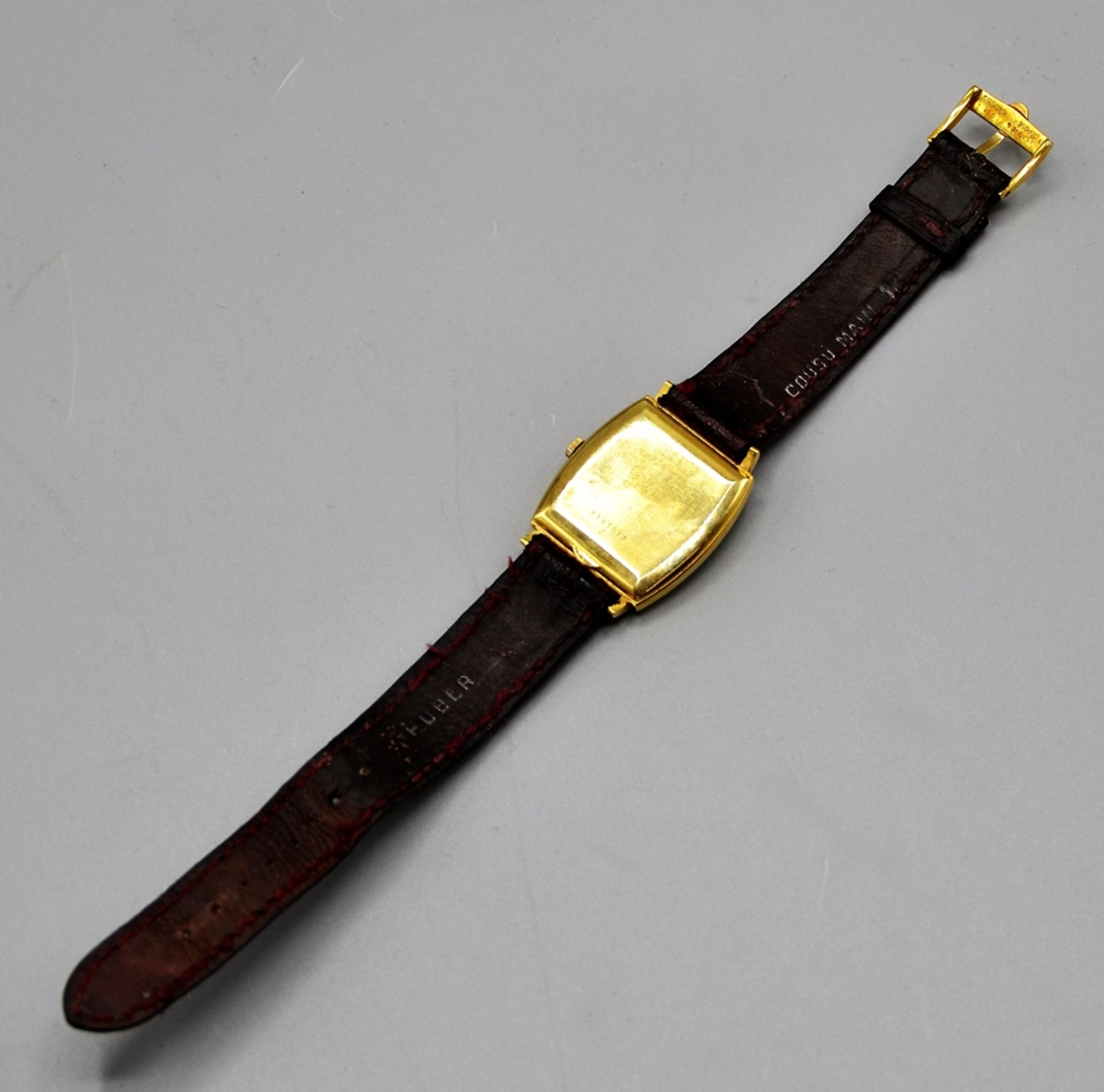 Jaeger LeCoultre Armbanduhr 750 Gold, Breite ca. 26,5 mm (ohne Krone), Handaufzug, Nr. 1131578 A, G - Image 5 of 5