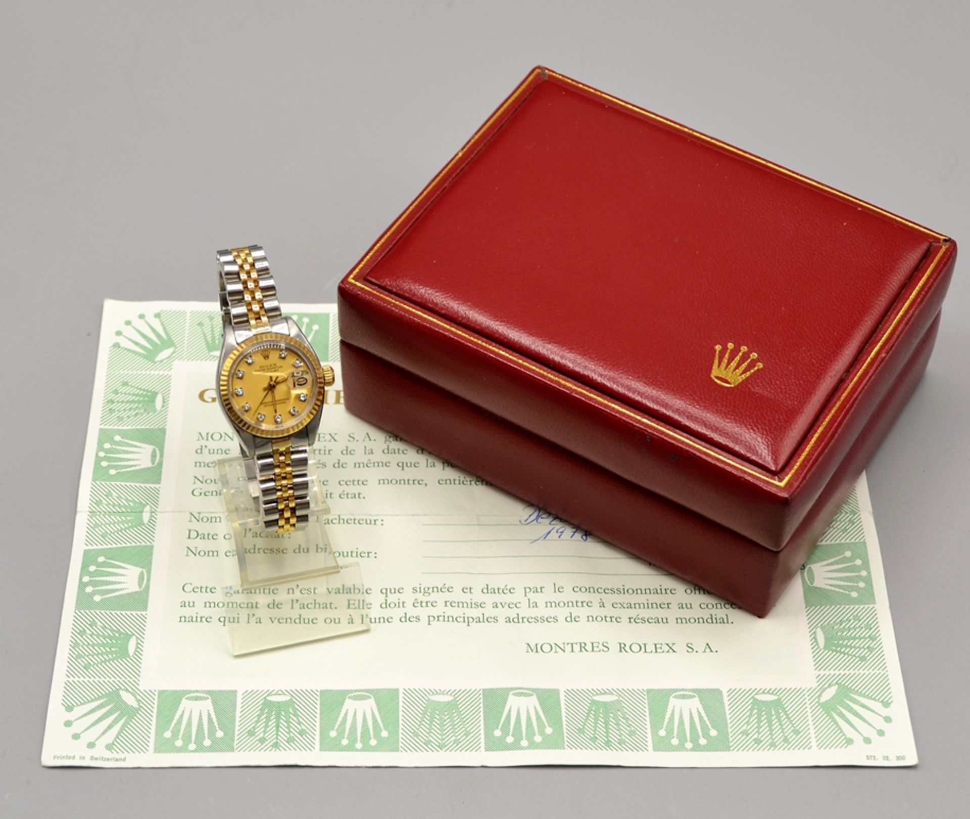 Rolex Oyster Perpetual Datejust Stahl / Gold / Diamanten mit Box und Papieren ( Garantiekarte ), Re