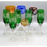Römer Gläser Konvolut 8-teilig, 5 Sektgläser gleich, 3 Gläser verschieden