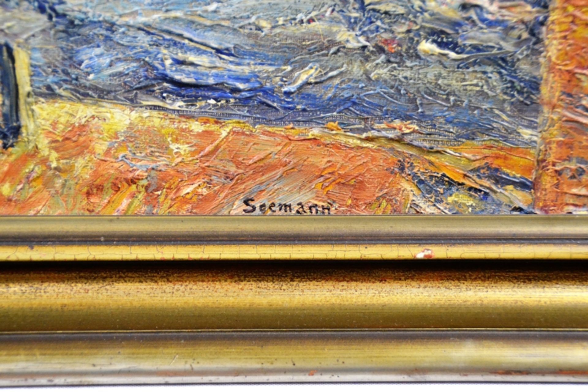 Rudolf Seemann (Frankfurt / Oder 1906-1977 Rheine)  Gemälde Ragusa Sizilien 20 Jhdt., expressionist - Bild 2 aus 3
