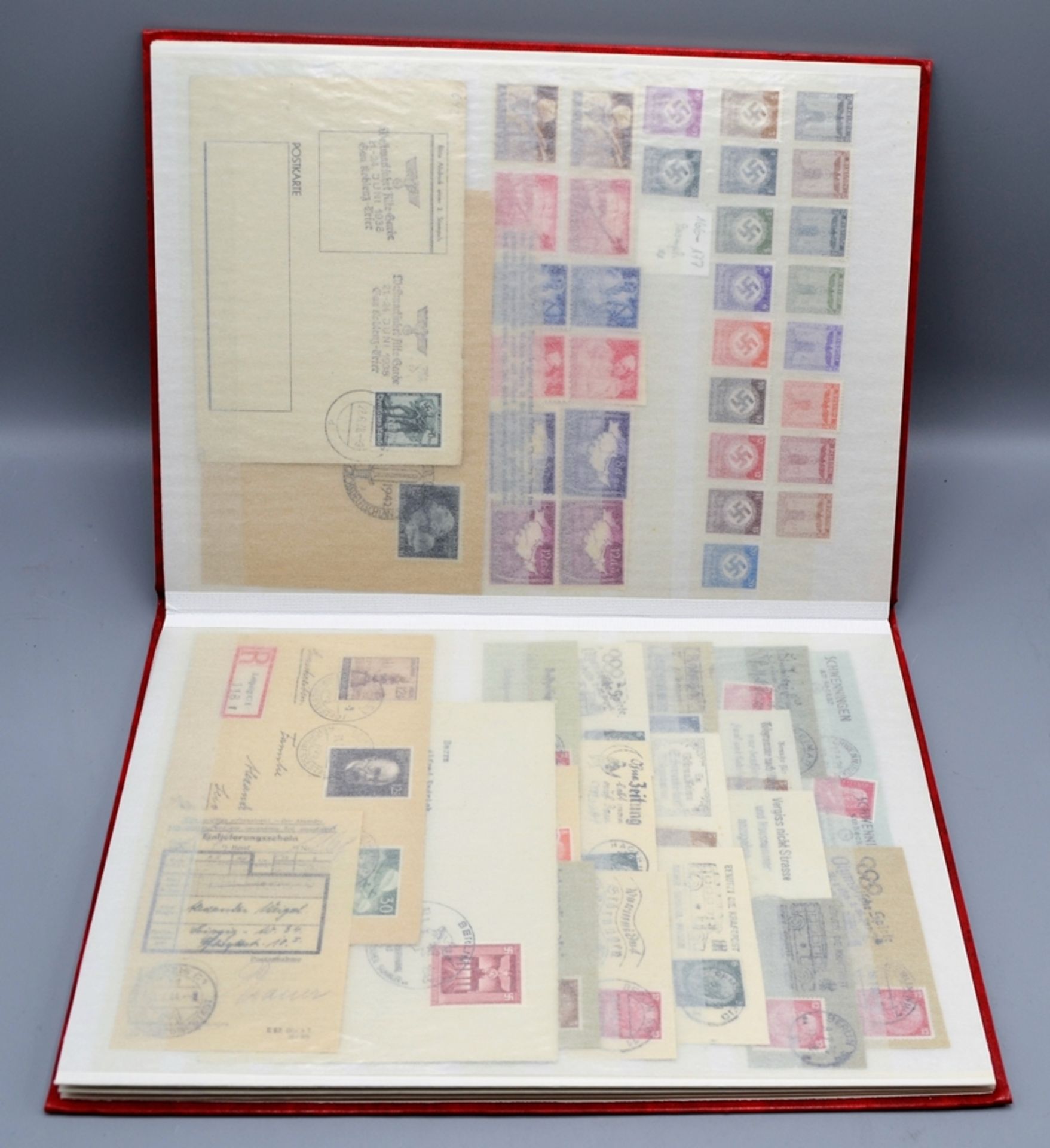 Briefmarkenalbum Steckalbum 3. Reich Sammlung meist gestempelt, dabei viele komplette Sätze (z.B. L - Bild 7 aus 9