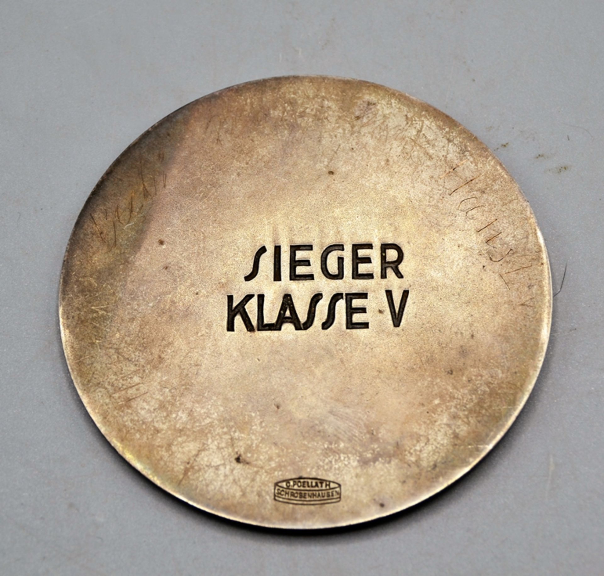 Sieger Plakette HJ Mannschafts Wettkämpfe im Schilauf Gebiet 19 Hochland Nesselwang 1935 (selten),  - Bild 2 aus 2