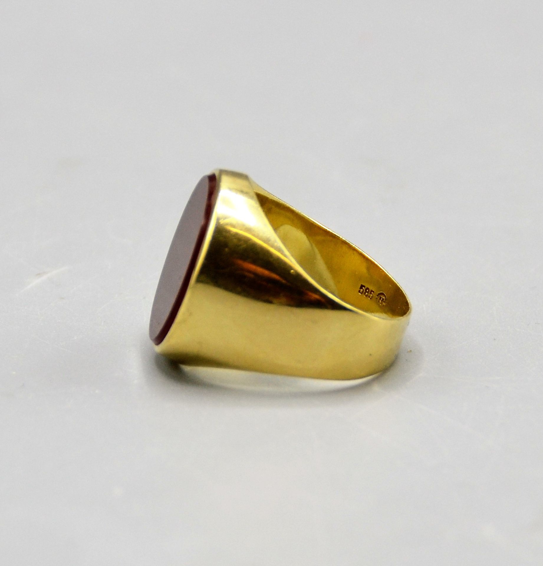 Herrenring Karneol 585 Gold, Ø 19,5 mm, 7,7 g - Image 3 of 4