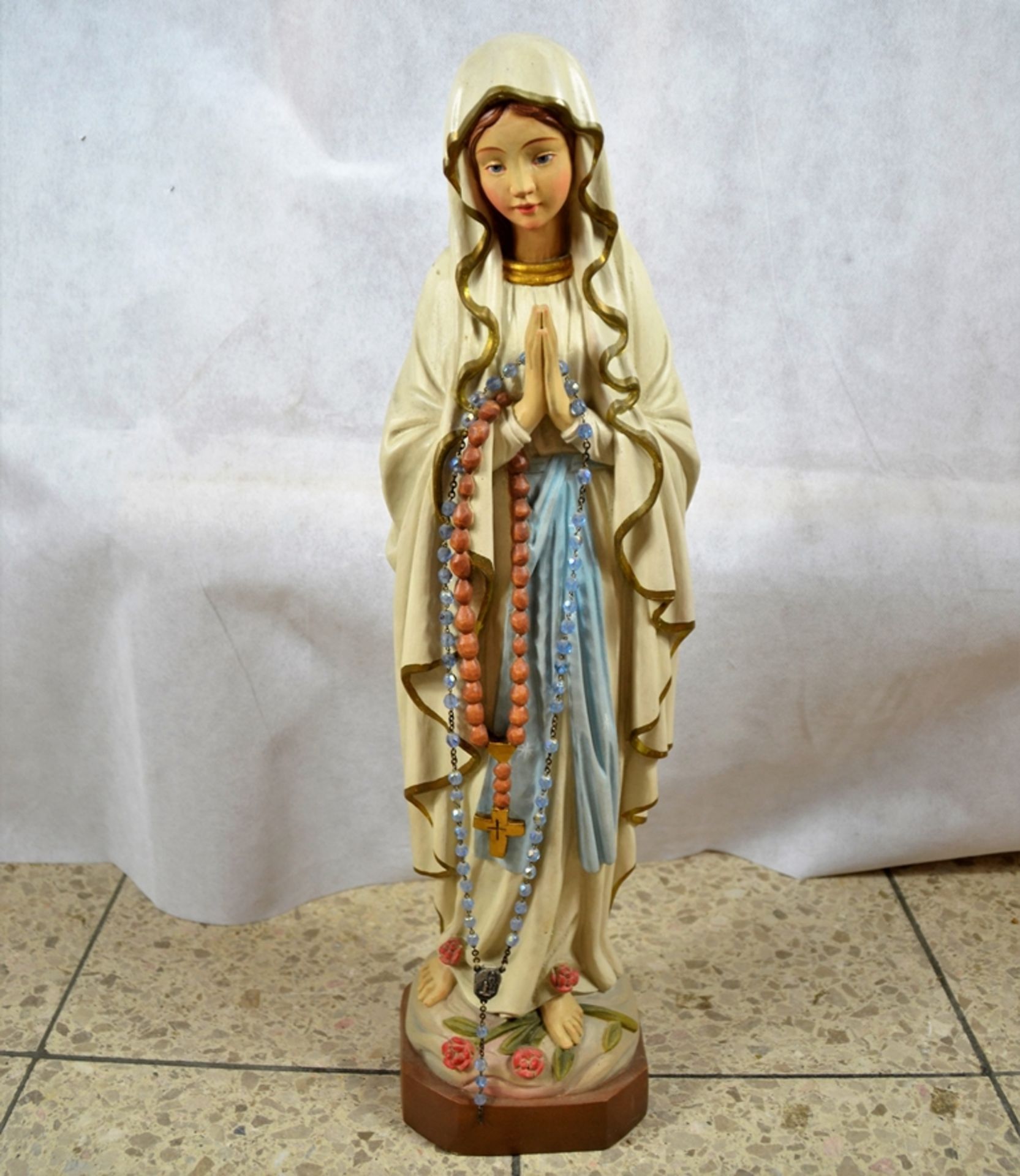 Lourdes Madonna Schnitzfigur 20 Jhdt. ca. 59 cm