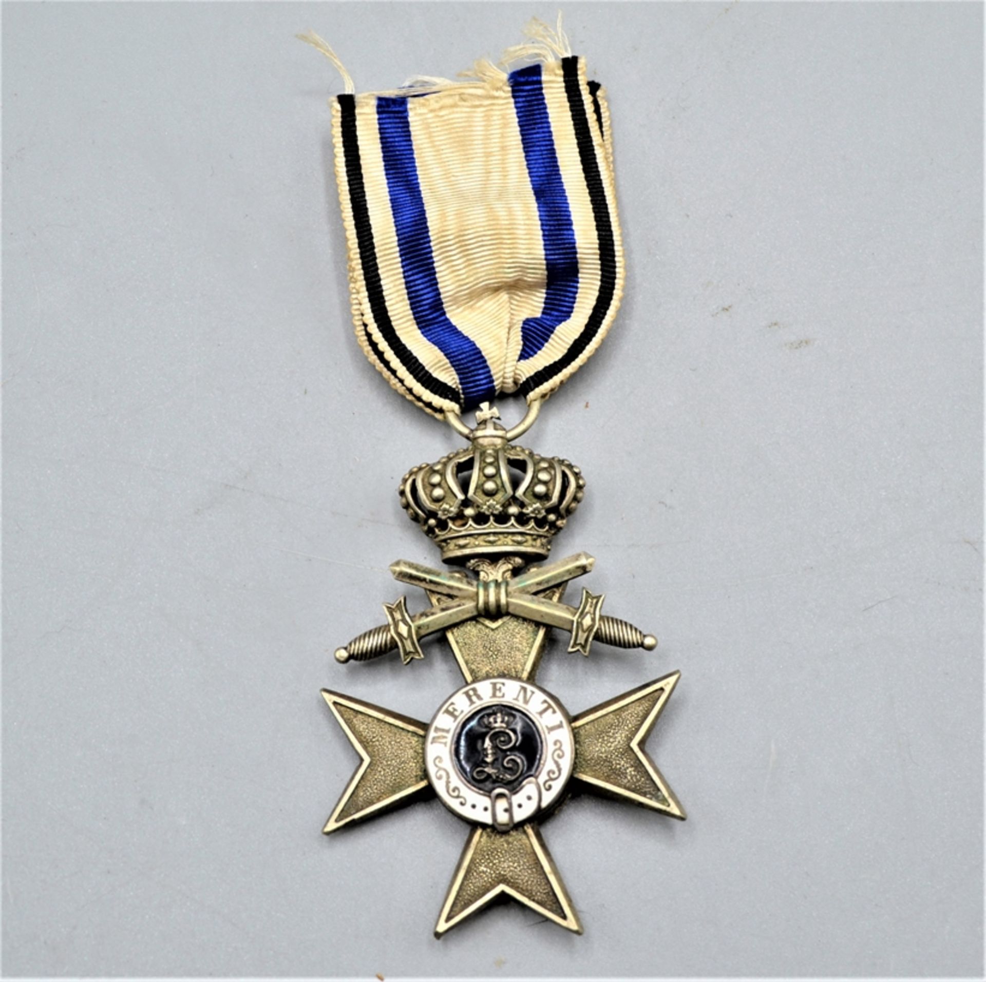 Militär Verdienstkreuz 2. Klasse mit Krone u. Schwertern Bayern WKI am Band