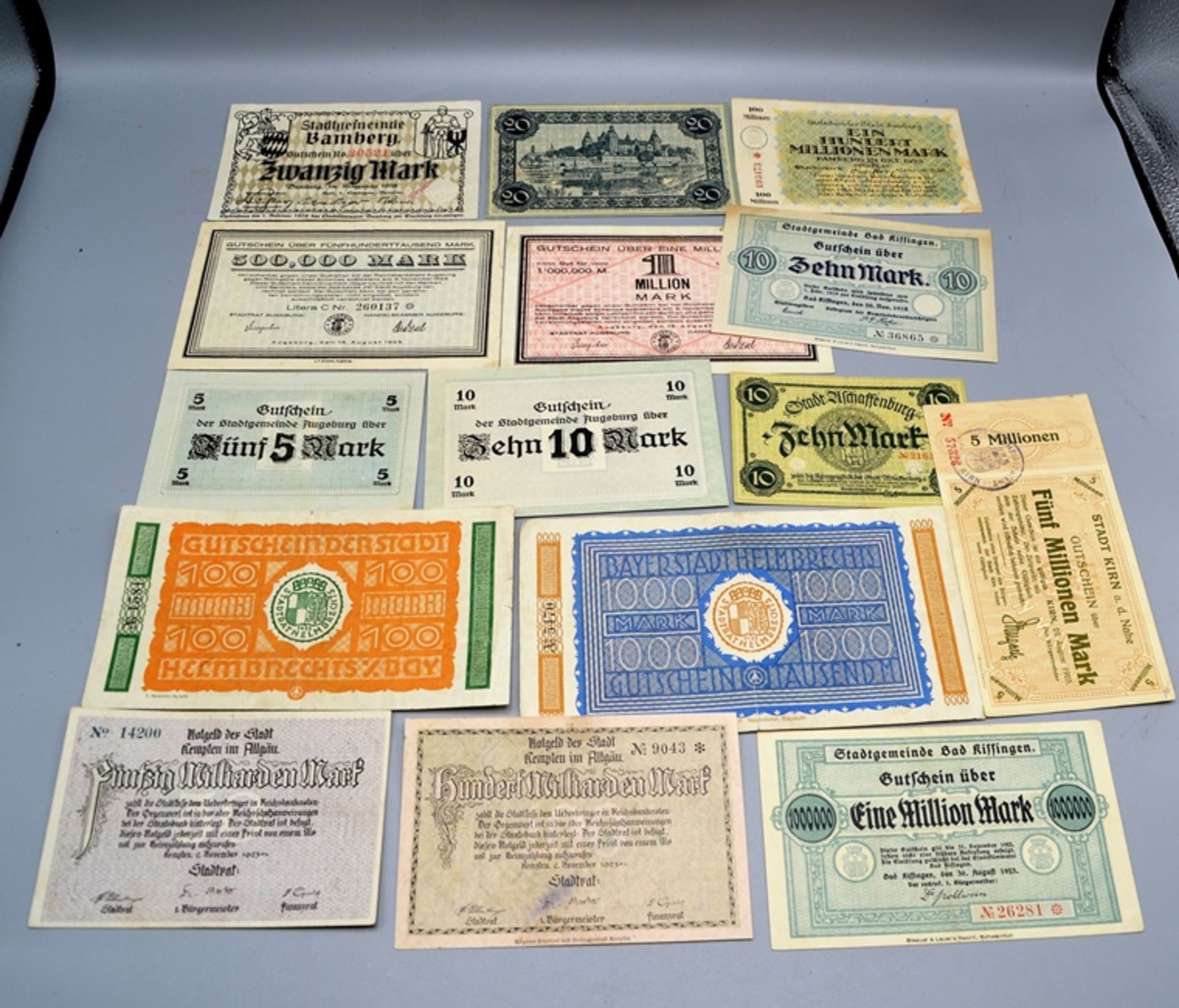 35 verschiedene Großgeldscheine (meist Notgeld) Banknoten, nur Bayern - Städte und Gemeinden, Umlau - Bild 2 aus 3