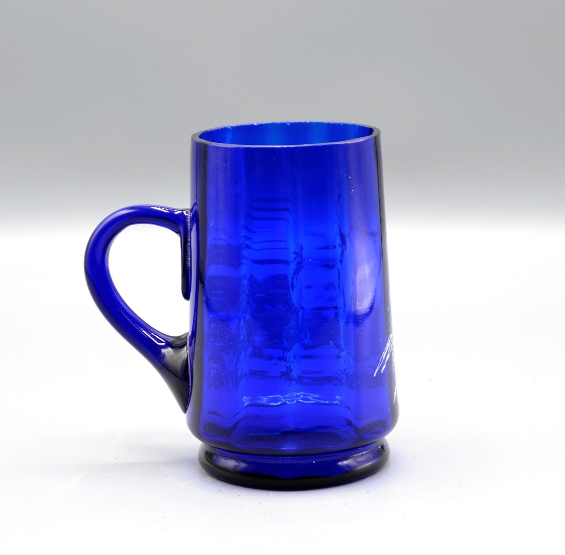 Schneemalerei Henkelbecher blaues Glas ca. 10,7 cm - Image 2 of 2