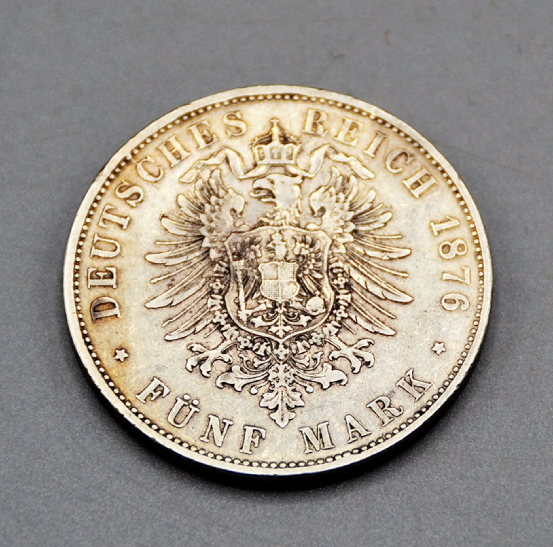 5 Mark 1876 D Ludwig II Bayern - Bild 2 aus 2