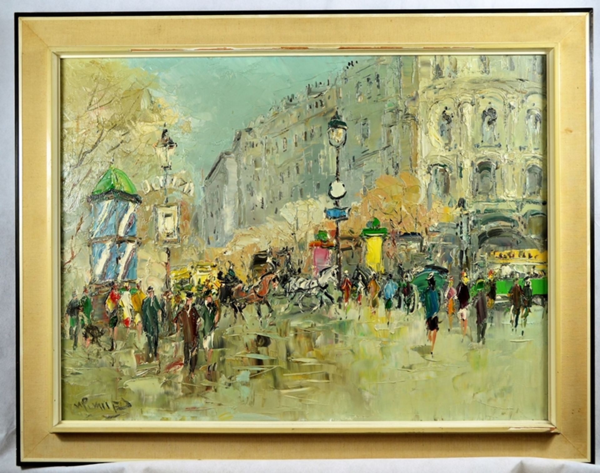 Walter Prescher van Ed (1916 Dresden - 1988 Ottendorf/Okrilla) Paris Straßenszene, Öl auf Leinwand,