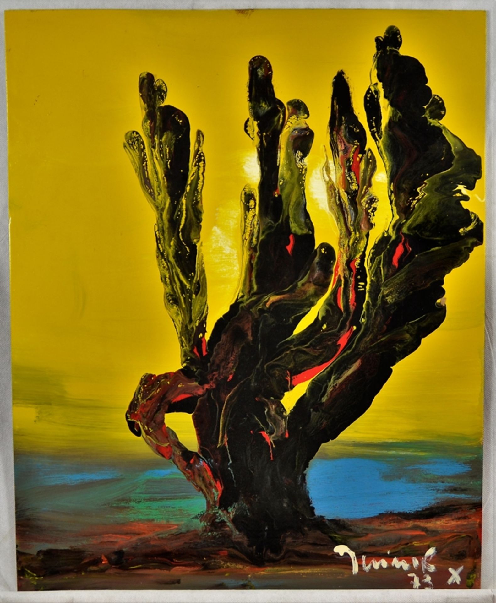 Jelinek Harry ( 1905 Tschechien - 1986 Guarene / Italien ) Gemälde Mixtur auf Holzspanplatte, ,, BA