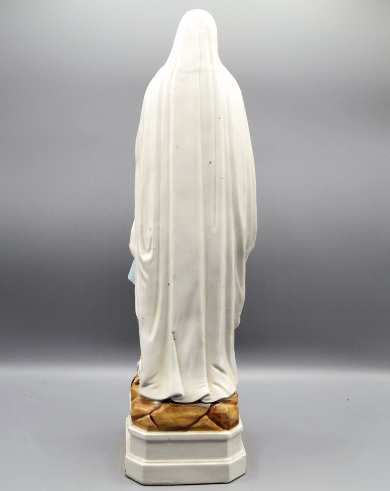 Lourdes Madonna Porzellanfigur ca. 48 cm 1. H. 20 Jhdt, - Bild 2 aus 2