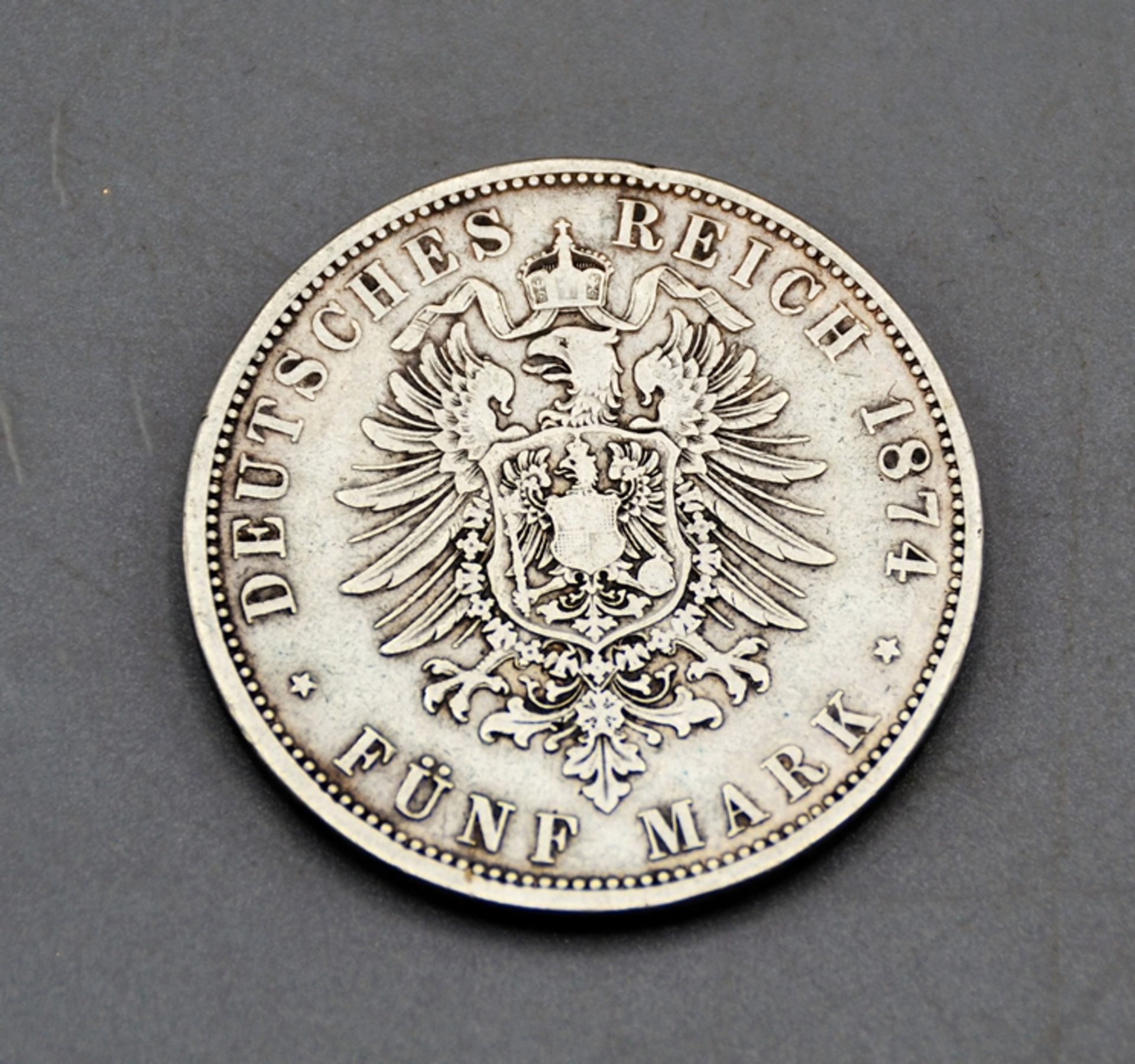 5 Mark 1874 A Wilhelm I Preussen - Image 2 of 2