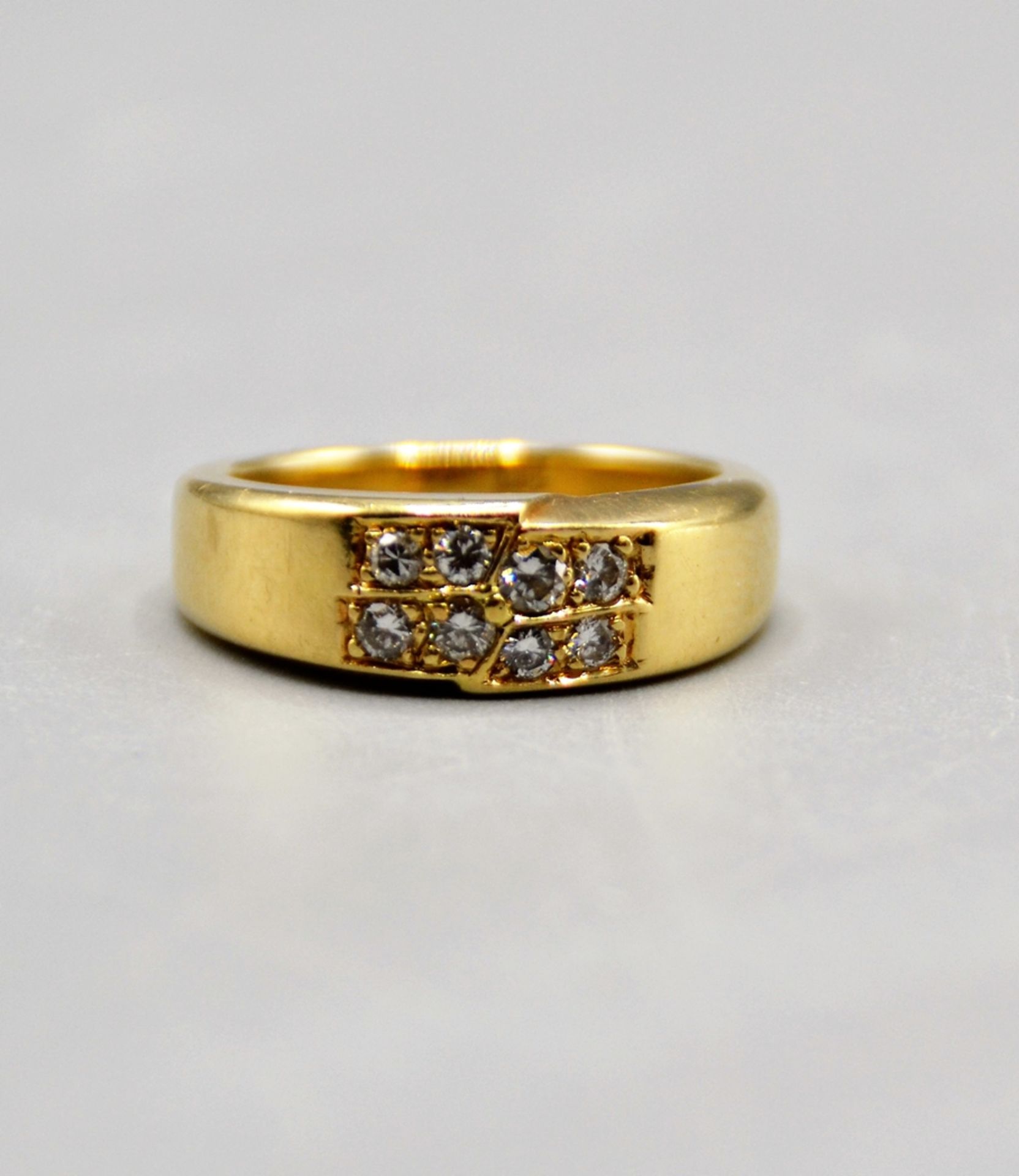 Brillantring Goldring 585 mit 8 Brillanten zus. ca. 0,4 ct., Ø 17 mm, 8,1 g - Image 3 of 4