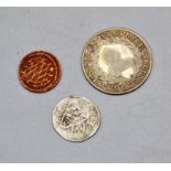 Münzen Konvolut Bayern 3-teilig, darunter 4 Kreuzer Maximilian I (1598-1661) Kipperzeit, 10 Kreuzer