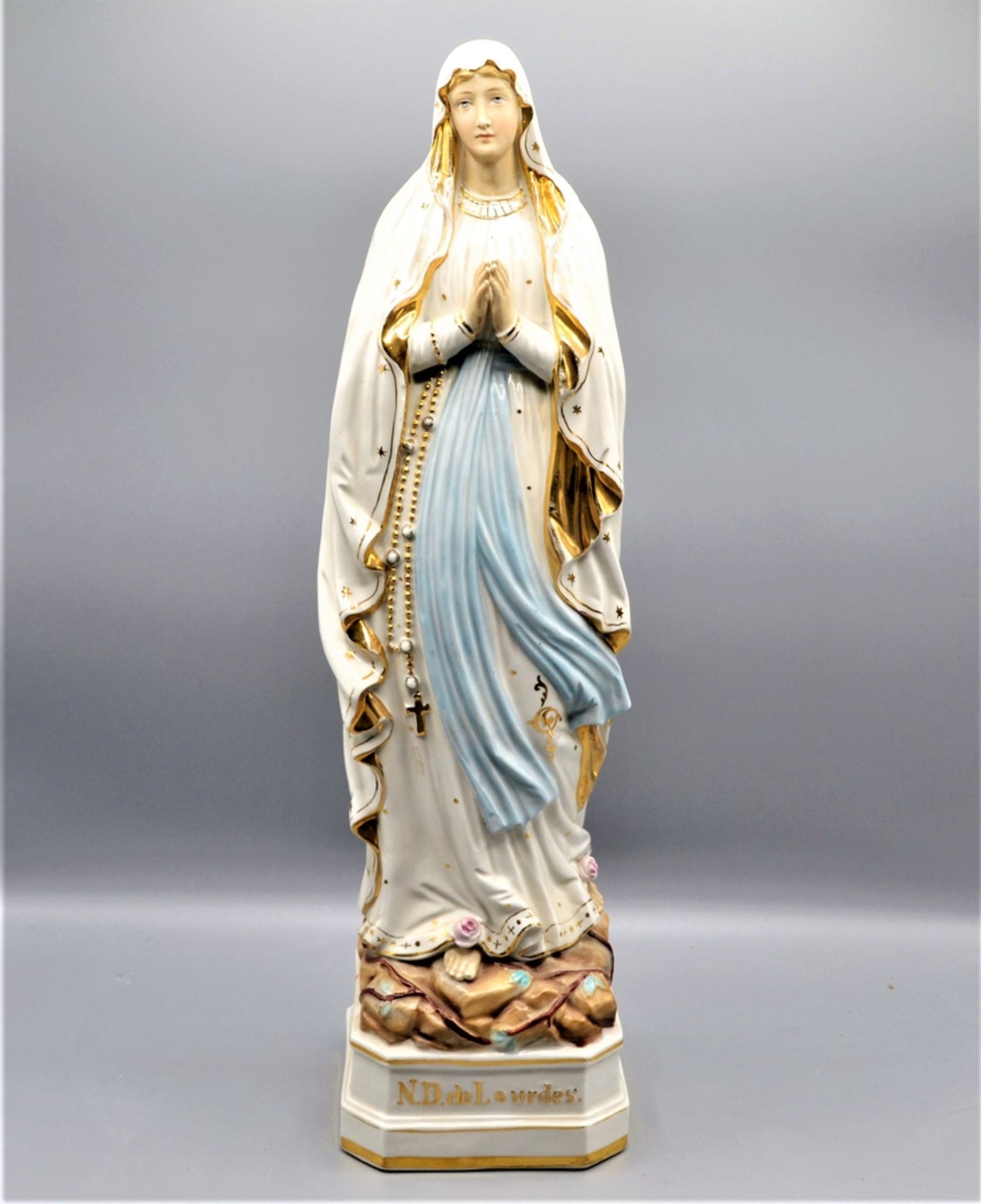 Lourdes Madonna Porzellanfigur ca. 48 cm 1. H. 20 Jhdt,