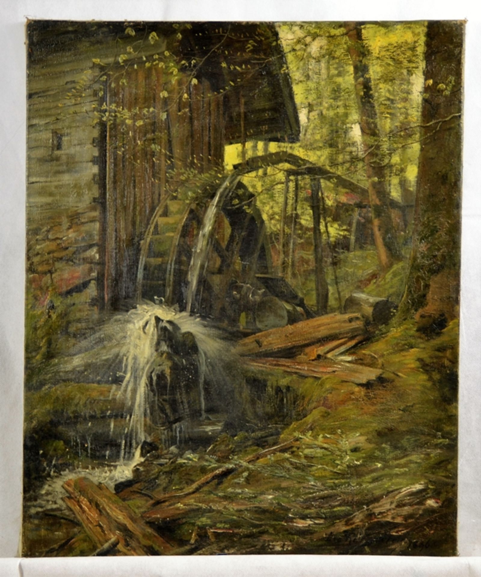 Leo Keilstein 1896 Gemälde Mühle im Wald, Öl auf Leinwand, re. u. signiert u. datiert, ca 62 x 50 c