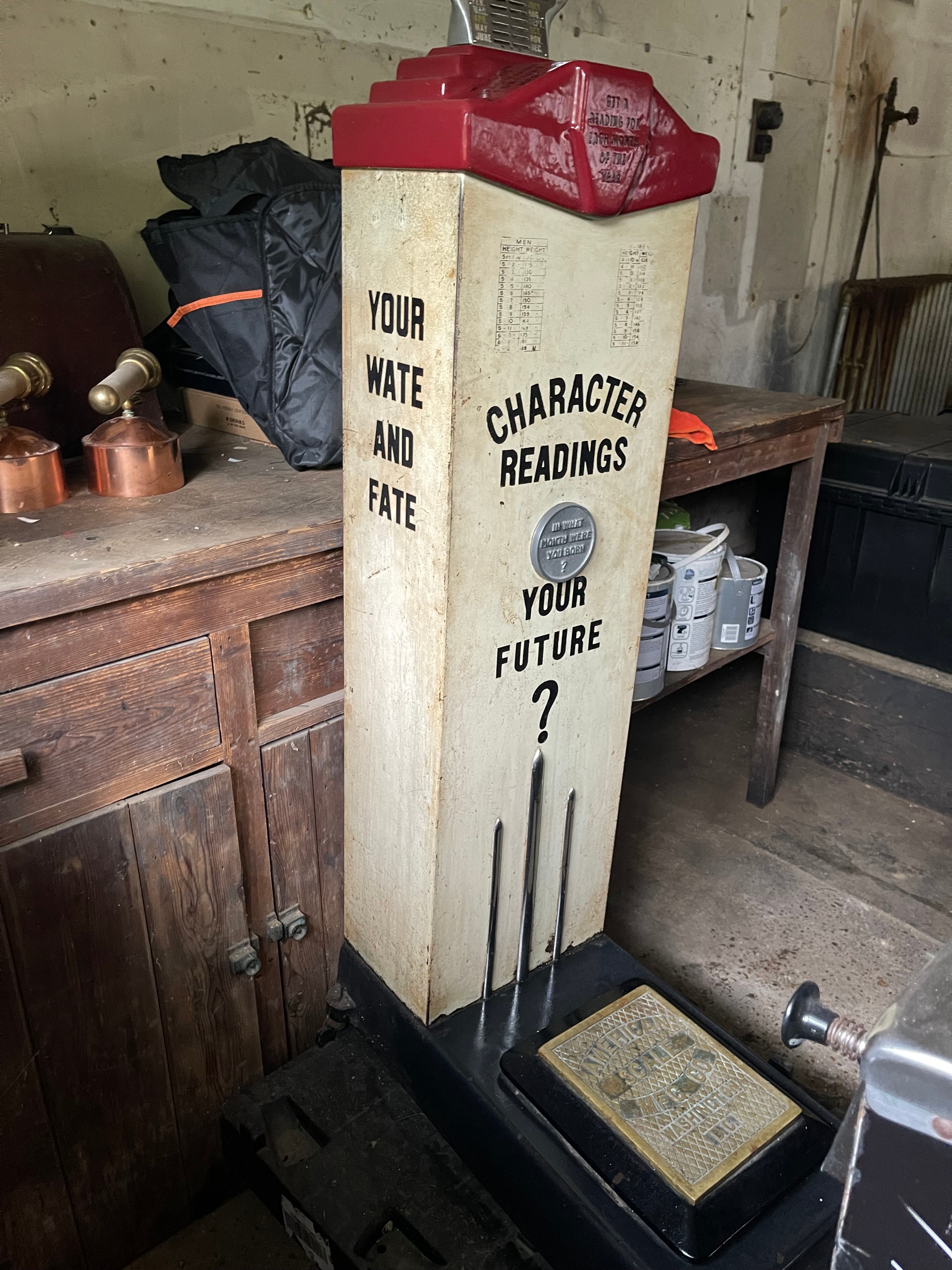 A FAIRGROUND SCALES FORTUNE TELLER "Your Wate and Fate" 129cm in height. - Image 2 of 6