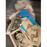 A selection of vintage postcards, photographs etc
