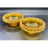 Five honey glass dishes