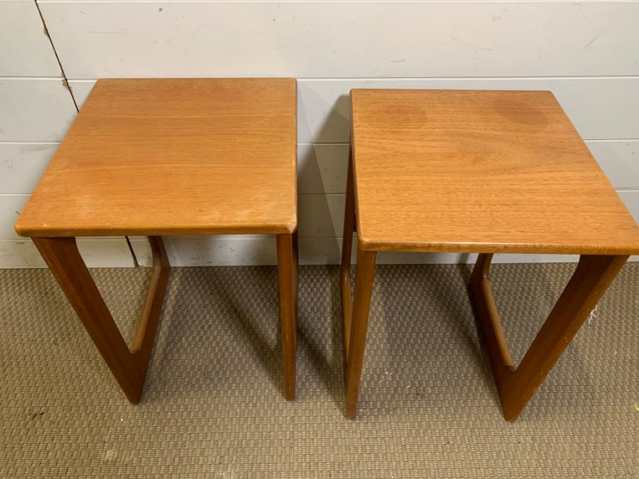 A pair of Mid Century teak side table (H48cm Sq36cm) - Image 3 of 4