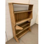 Antique pine bureau style bookcase AF (H143cm W98cm D27cm)