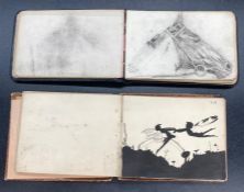 Two autograph books from the 1920's including sketches and quotes