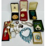 A small selection of costume jewellery and watches including a Links Sweetie bracelet.