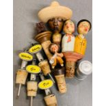 A selection of vintage bottle stoppers