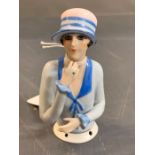 A china pin cushion doll 1920's style (H10cm)