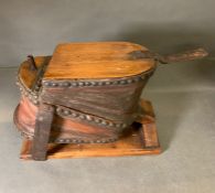 A large Vintage Bellows in oak and leather