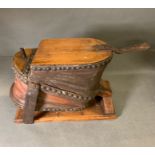 A large Vintage Bellows in oak and leather