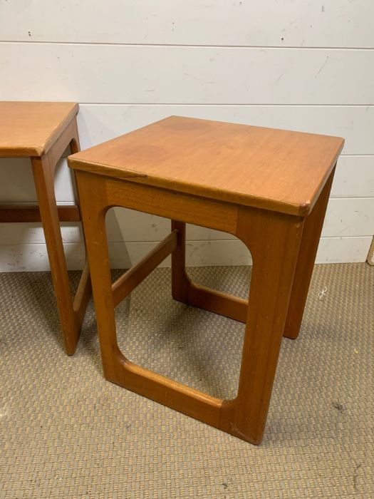 A pair of Mid Century teak side table (H48cm Sq36cm) - Image 4 of 4