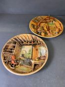 A Pair of E W Usher Chalkware plates