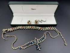 Two quality costume jewellery necklace and earring sets