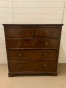 A mahogany chest of drawers, comes in two parts (H112cm W108cm D50cm)