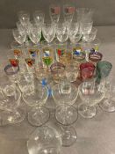 A selection of mixed glass to include cut glass sherry and shot glasses