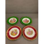 A set of four decorative picture plates, Lazeyras Limoges ranches