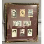 Framed romantic vintage postcards 68cm x 57cm