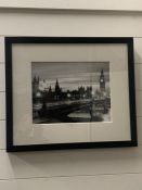 A framed image of "Parliament" by Night